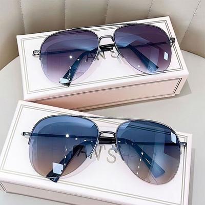 Gafas de Sol Degradadas de Moda 2025 para Hombre Montura Grande Estilo Aviador Marca Diseño Antirreflectante Gafas de Sol Hombre UV400