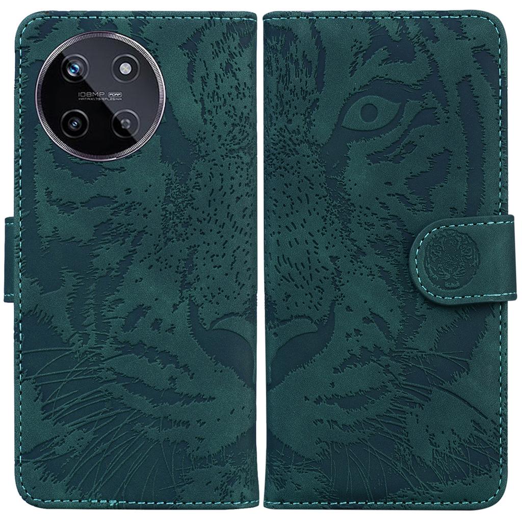 Dla Realme 11 4G (159,9 x 73,3 x 7,95 mm) Skórzane etui portfelowe wzór tygrysa pokrowiec na telefon