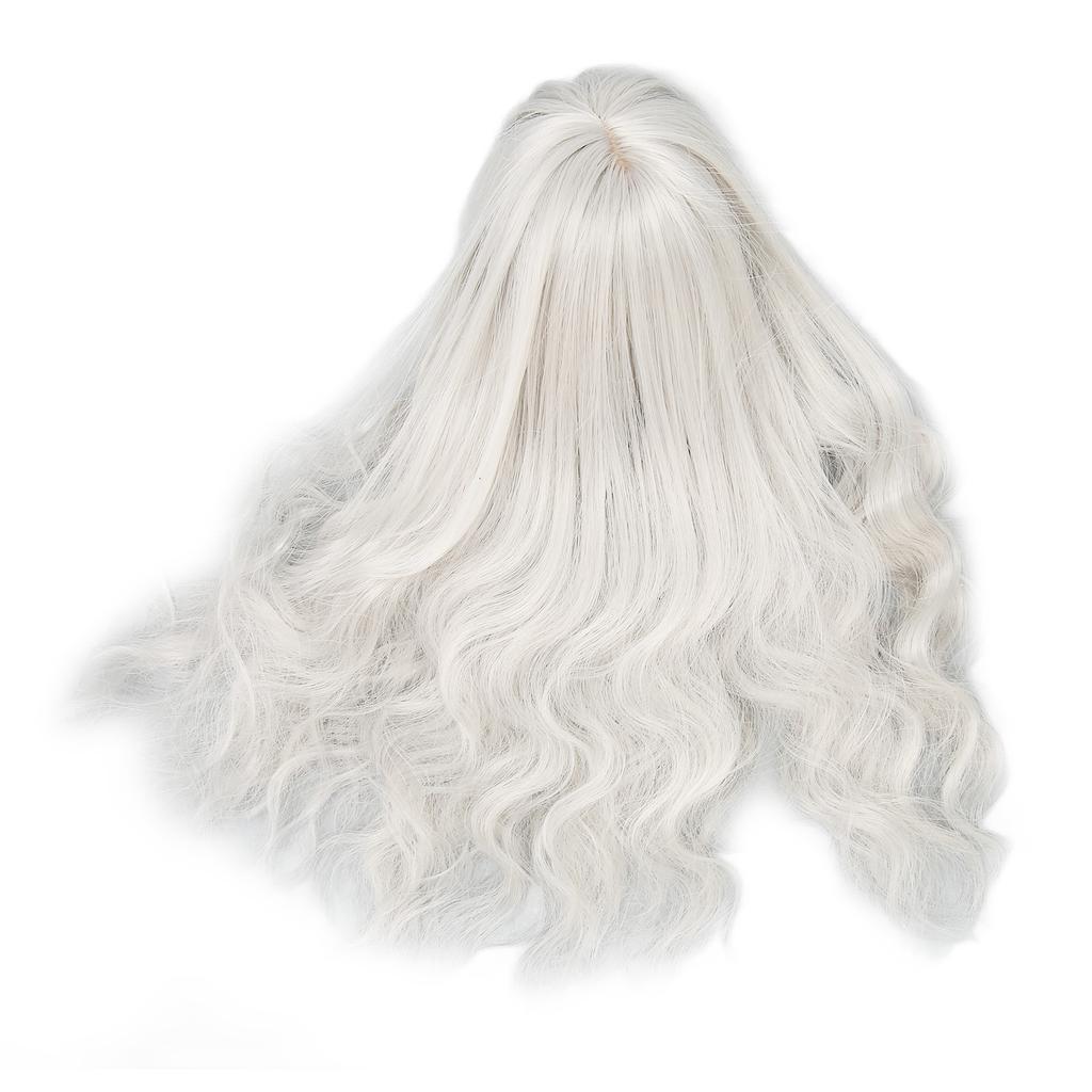 Ball Jointed Doll Wig Curly Soft Heat Resistant Trimmable Soft Touch 1 6 Doll Wig with Bangs for Doll Dress Up Silver