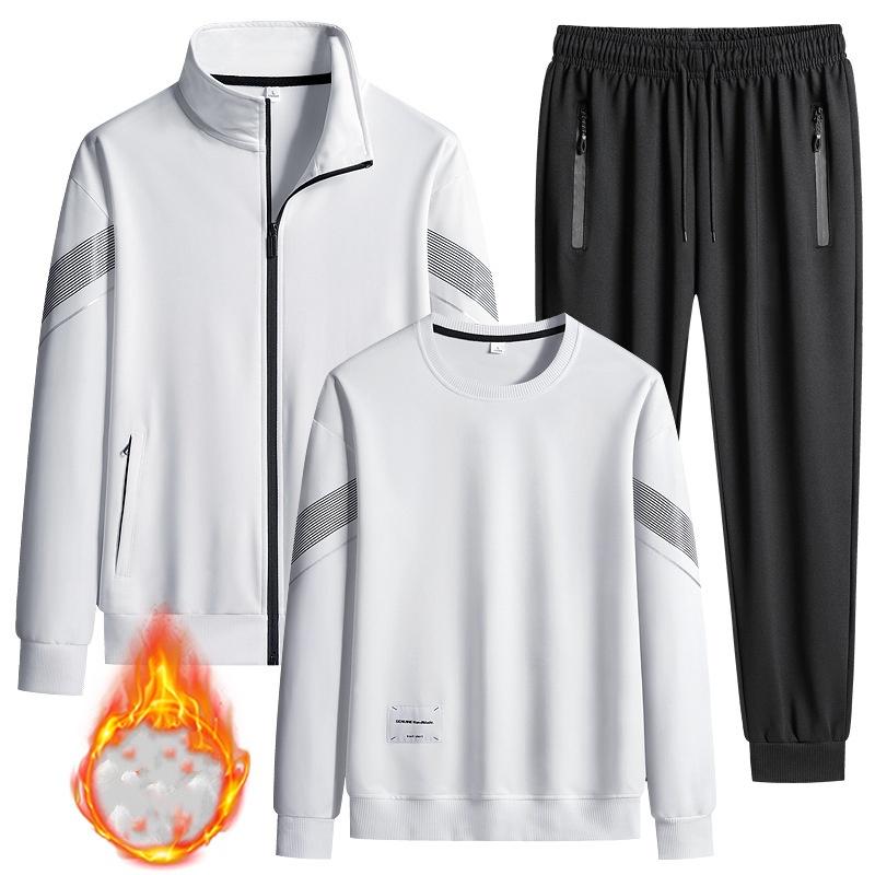 

Мужской повседневный спортивный костюм Мужская осенне-зимняя куртка Стойка воротник Длинный рукав Большой размер Свитер Мужской костюм-тройка XL