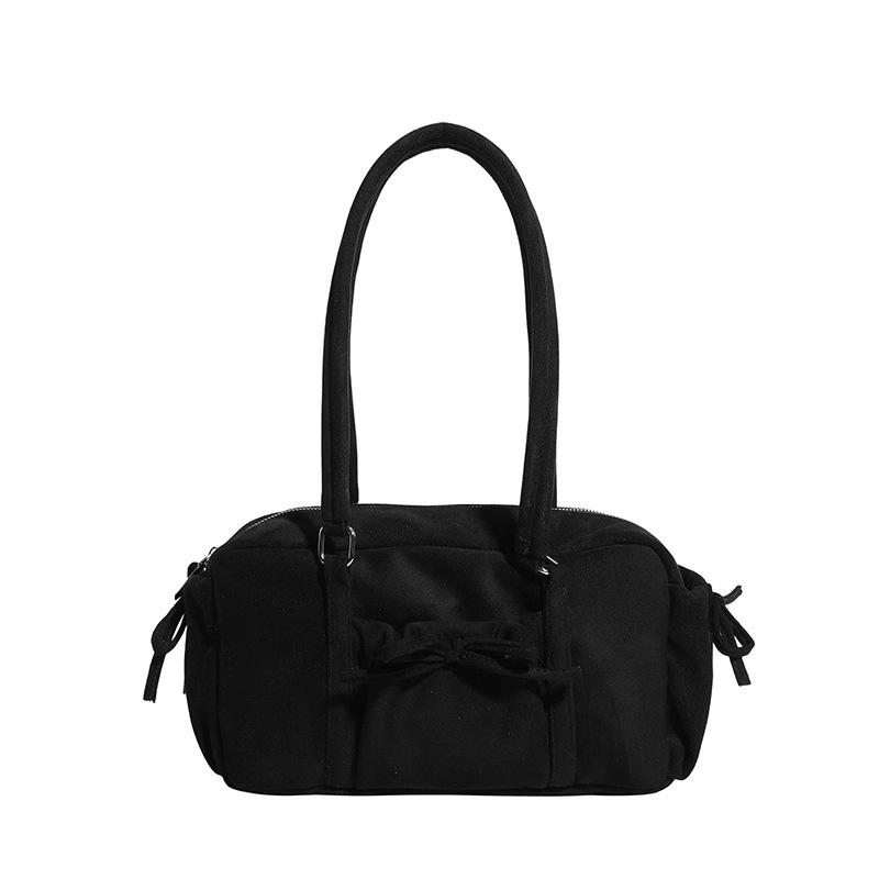 Stylish and Casual Single-shoulder Bag for Women, Simple and Fashionable Bow Hand-held Boston Bag