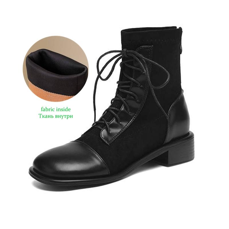 Krazing Po Microfiber Winter Round Toe Size 33 Western Boots Size 43 Lace Up Low Heels European Designer Ankle Boots