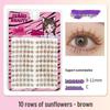 10-Row Autumn Leaf & Sunflower Faux Eyelashes - Flat, Glue-Free