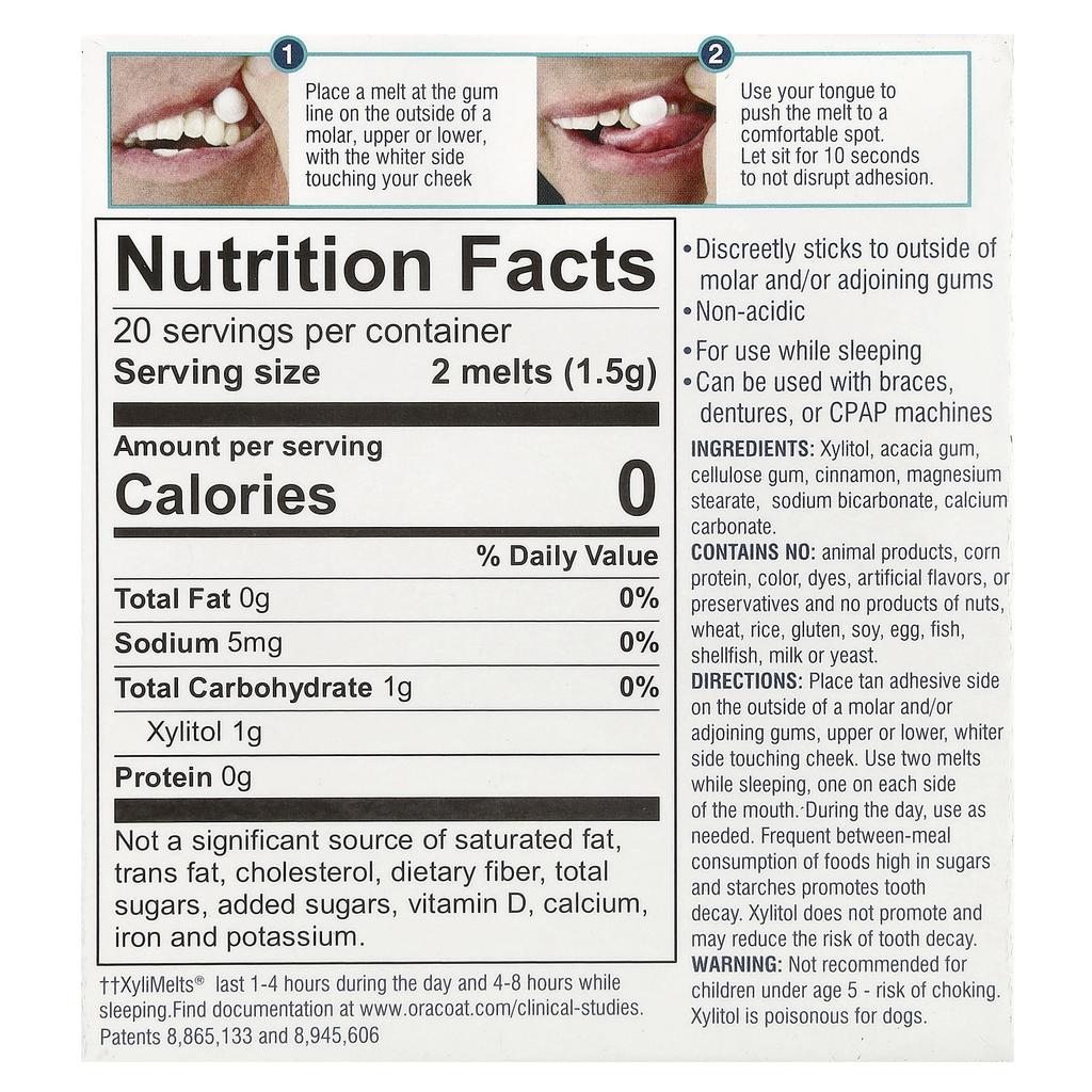 Xylimelts® Dry Mouth, Cinnamon Flavor, 40 Melts