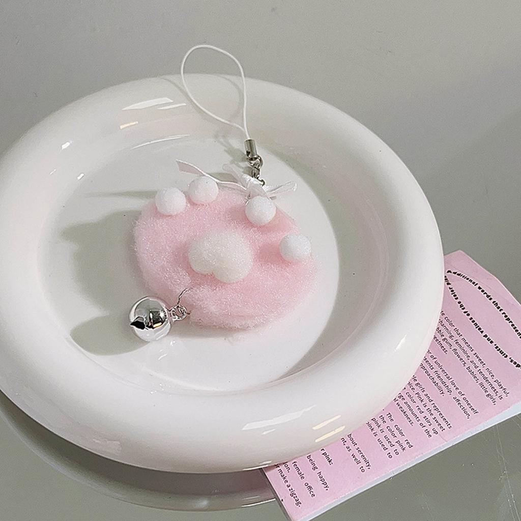 1/2pcs Cat Bell Phone Charm Plush Keychain Accessory with Bow Pendant Versatile Key Chain Handmade Keyring Ornament