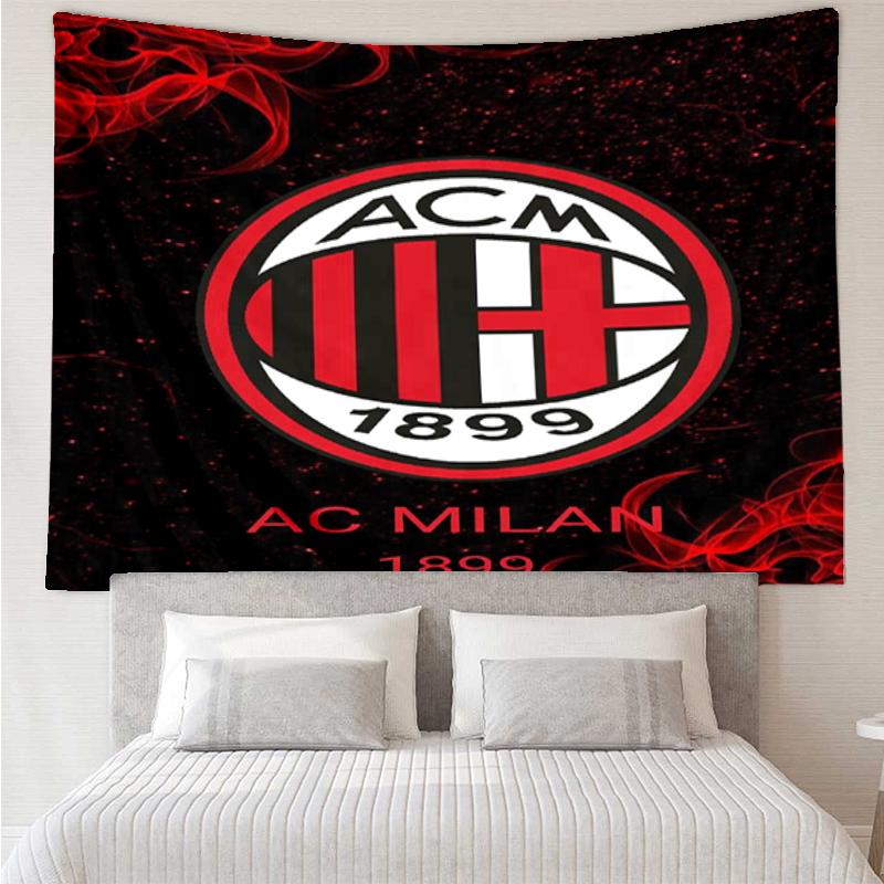 AC Milan Print Tapestry, Backdrop, Easy Setup, Ideal for Bedroom, Office & Living Room, with Aesthetic Wall Hanging Decor.