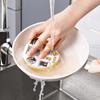 4pc Cartoon Smiley Face Dishwashing Sponges Kitchen Double-sided Scouring Pads Household Pot Washing And Bowl Cleaning