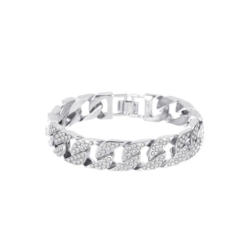 Европейский и американский бриллиантовый кубинский браслет: Винтажные хип-хоп диско панк аксессуары для мужчин и женщин