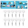 12Pcs Multi Shape Double Headed Memo Clip 70mm Silver Note Clips Metal Multifunctional Wire Picture Clip Hanging Photo