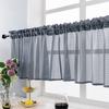 Yousheng Short Curtain Wear Rod Style Scratch-Proof Wrinkle-resistant Non-fading Tear-Resistant Rhombus Lace Mesh Short Curtain for Cafe