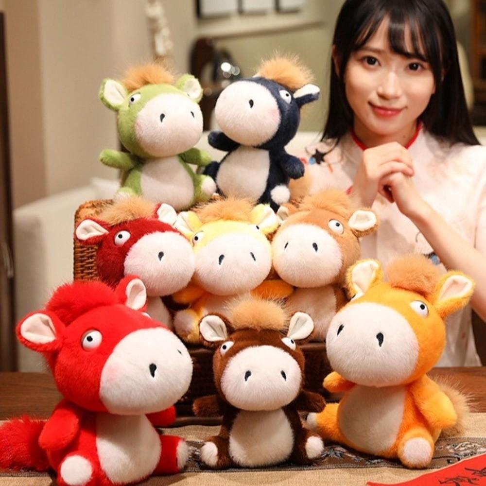 18/25cm Plush Pony Doll Soft Cartoon Steed Doll Plush Toys Zodiac Pony Figurine  Festive Decor