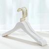 10pcs/set Anti-slip Wooden Clothes Hangers for Pants Hangers,Closet Suit Organizer Wardrobe Coat Rack Golden Hook Solid Wood