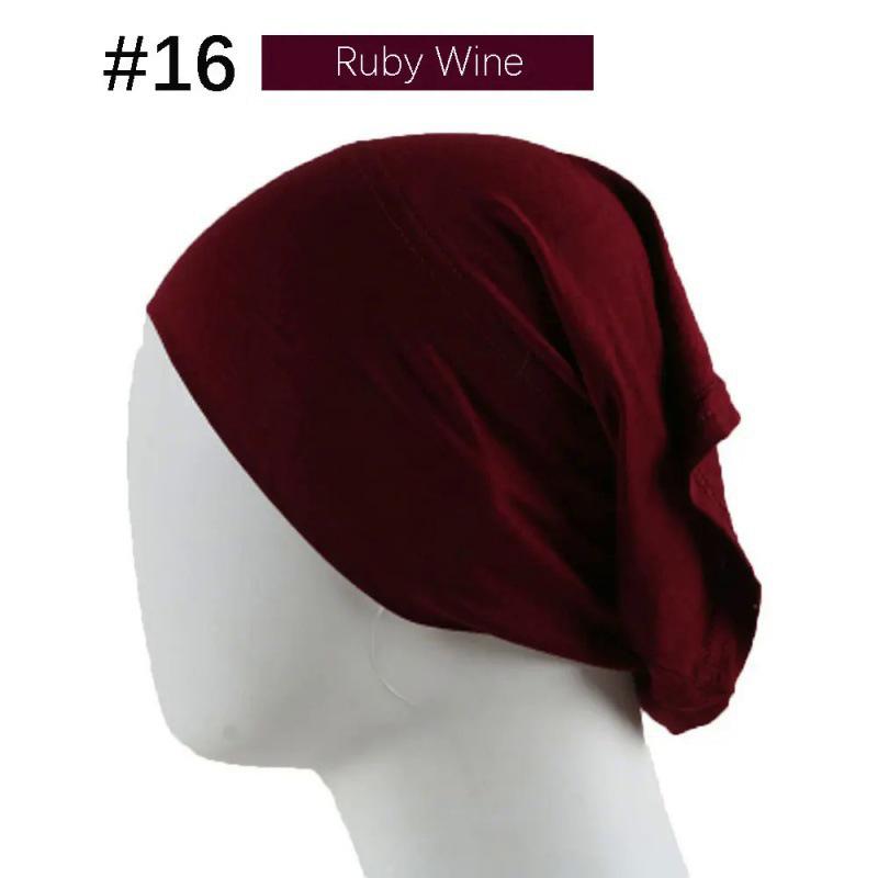Modal Solid Color Women's High-Elasticity Mercerized Cotton Malaysian Tube Beanie Arabic Snood