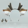 Yousheng Mulheres Pelúcia Natal Antler Headband Feito à Mão 3D Decoração de Orelha Cabelo Hoop Cosplay Festa Acessórios de Cabelo