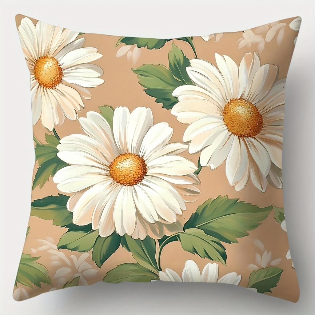 Delicate Daisy & Nature - Inspired PillowcasesLiving Room Sofa Cushion Cover, Soft and Comfortable, Bedroom Room Decoration