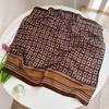 Old Money Wind Cashew Flower Cotton Brown Small Square Scarf Silk Scarf Scarf Shirt Shawl Hair Band Belt Scarf