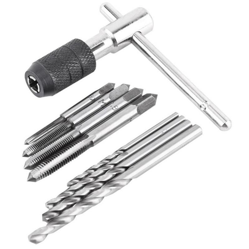 Multifunctional 9pcs T Handle Tap Wrench set Automotive Repair Tap set Upgrades designs  for Thread Repair & Creation