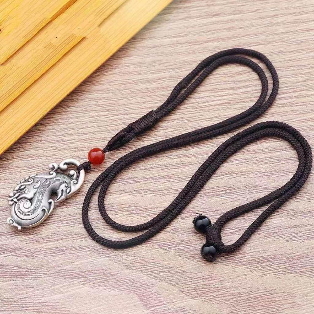 Trendy Retro Dragon & Phoenix Axe Pendant Necklace for Men & Women, Dragon-Phoenix Car Keychain