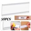 50 STUKS Zelfklevende PVC Labelhouder Kaartsleuf Supermarkt Artikelidentificatie Leeg Transparant Label Prijskaartje DIY