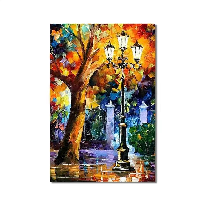 Abstract Landscape Wall Art Canvas Paintings Posters And Prints Forest Street Rainy Pictures For Living Rome Home Cuadros Decor