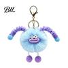 Sausage Mouth Ball with Spring Tentacle Creature Plush Keychain, Cartoon Fuzzy Keyring Pendant, Keychain Decorative for Handbags Purses Backpacks
