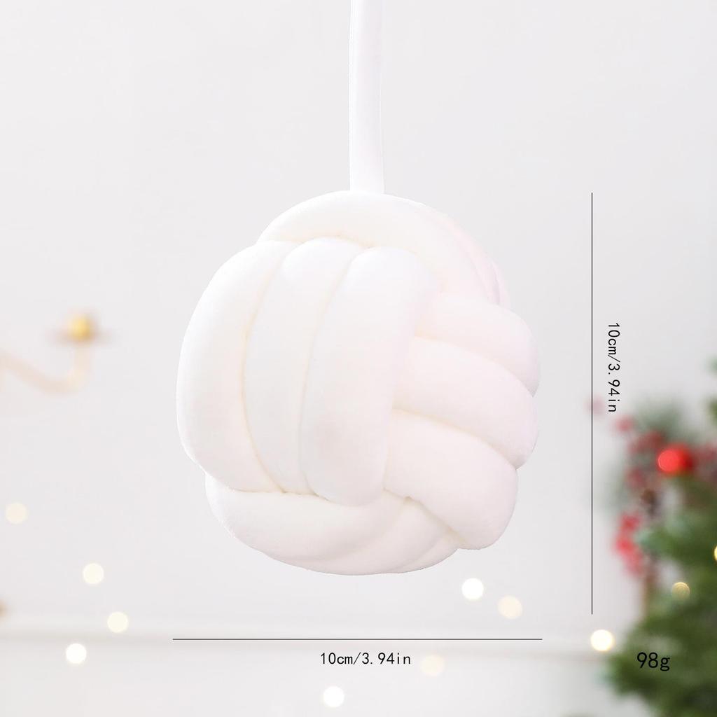 Handmade Velvet Knot Christmas Ball Ornament - DIY Tree Decoration Pendant