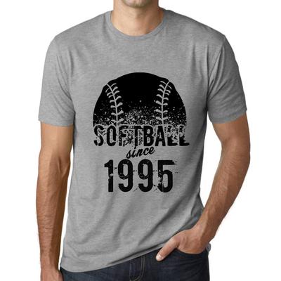 Herren T-Shirt Graphic Softball Since 1995 Gris Chine