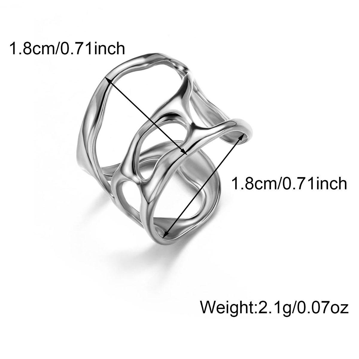 

Exaggerated Irregular-Shaped Stainless Steel Cutout Finger Ring