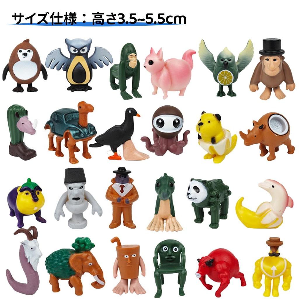 [24-Piece Set] Italian Brainrot Figurines, 3.5-5.5cm Tall, Tuntuntunsahur Figures, Collectible Dolls, Miniature Figures, Horror, Italian Brainrot,