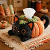 Kreatives Halloween-Geschenk für sie Taschentuchbox DIY Nähset, Thema, Patchwork-Stoffhandwerk Vampir Fledermaus Set, Handarbeit Gesteppte Hülle, Zuhause Und