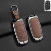 Zinc Alloy Leather Car Key Case Cover Shell for Dodge Ram 1500 Journey Charger Dart Challenger Durango Auto Keychain Accessories