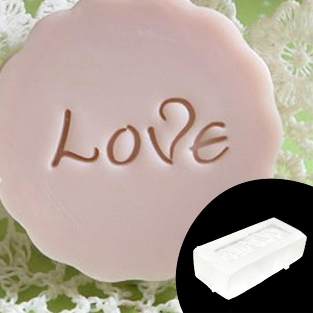 Valentines Day Acrylic Clear Seal Natural Organic Soap Making Tool Accessories Love Heart Pattern Soap Stamp Block