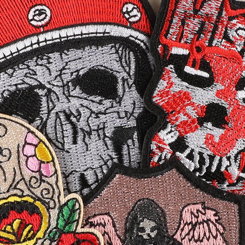 Embroidery label clothing accessories badge badge skull ghost head patch sticker shoe and hat bag accessories cloth sticker