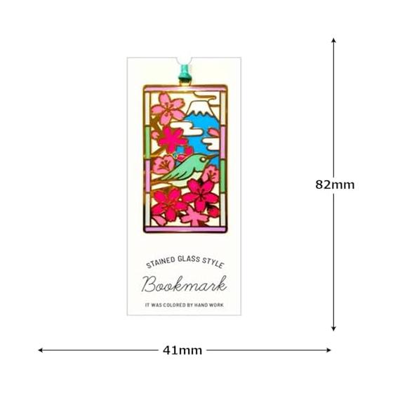 Shin-K Seiki Bookmark, Stained Glass Style, Japan TF-07, Transparent Ink, Classic Design, Handmade Stainless Steel, Unique Stained Glass Style