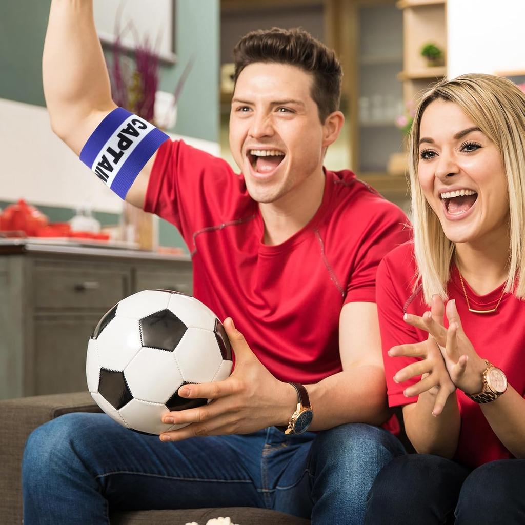 Football Captains Armbands 3Pcs Captain Armband Kid Polyester Captains Armband Adjustable Elastic Sports Arm Bands Football Accessories 3Colours