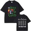 Rock Band Alice in Chains Face Lift Tour 1991 T-Shirt Unisex Damen Punk Lässig Oversized T-Shirt Tops Herren Mode Reine Baumwolle T-Shirts