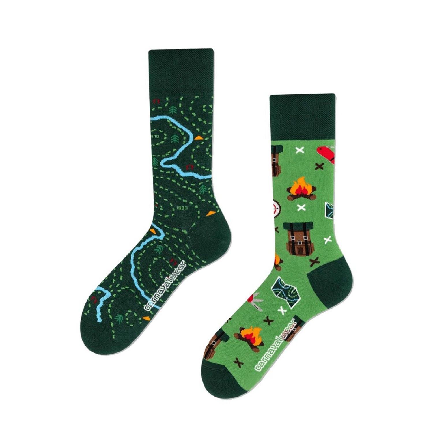 

Right And Left Camping Patterned Colorful Socks чистий