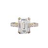 Mooijing S925 Silver Rock Candy Ring with 9x12mm Rectangular White Diamond - Trendy European & American Style