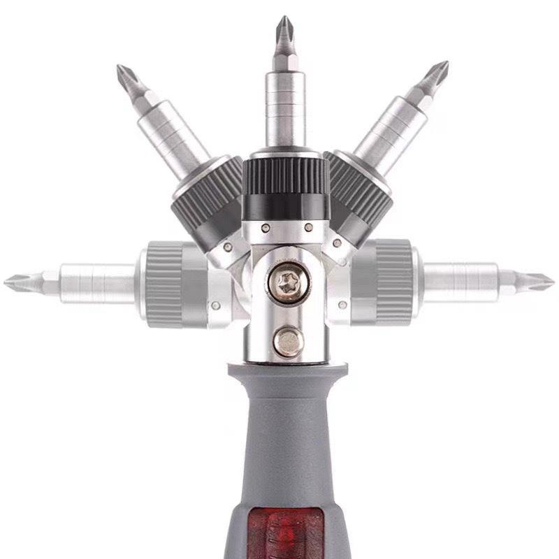 Telescopic Ratchet Screwdriver Set with German Irregular Bits