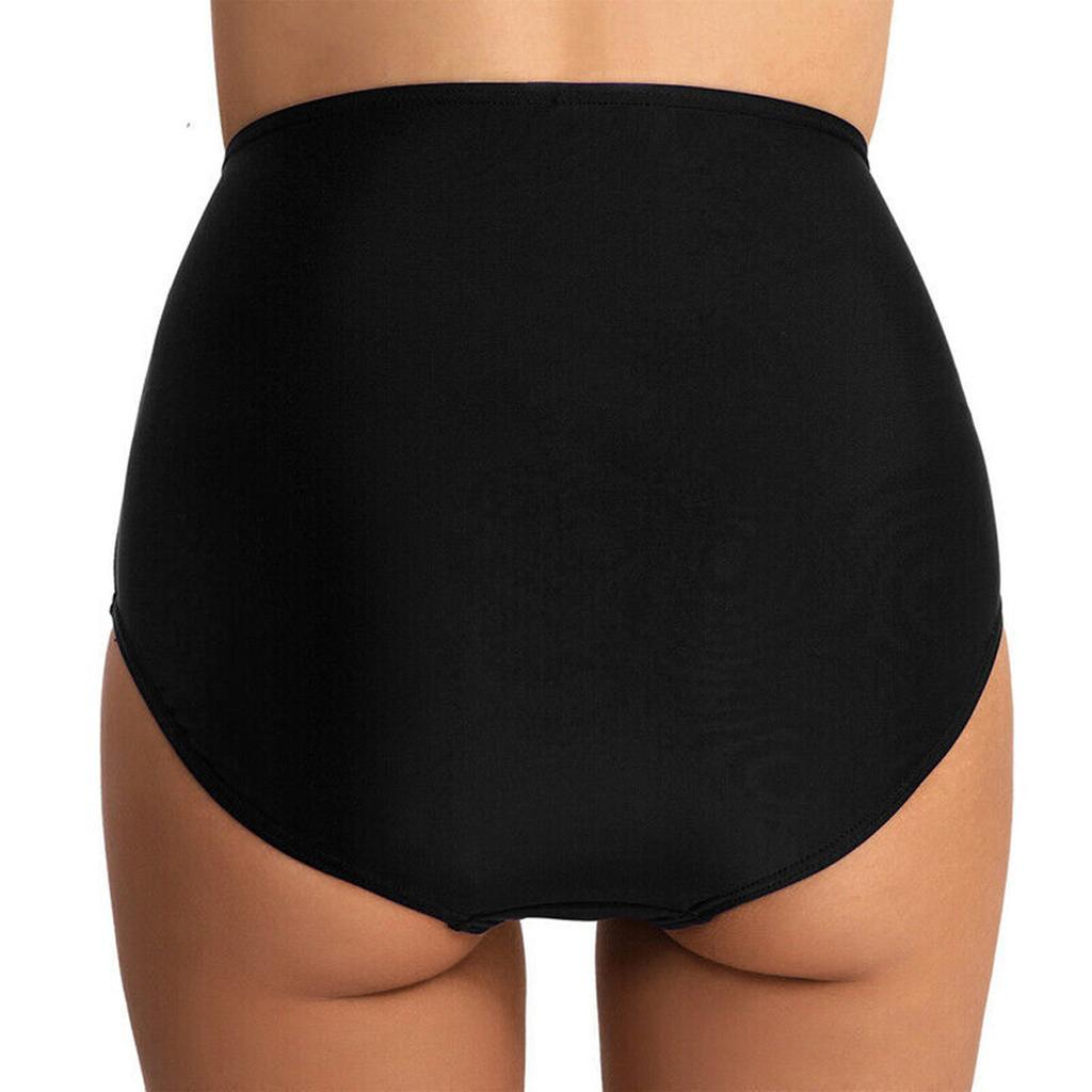 Women's Fashion -Colour Sexy Pleated High-Waisted Bikini Bottoms