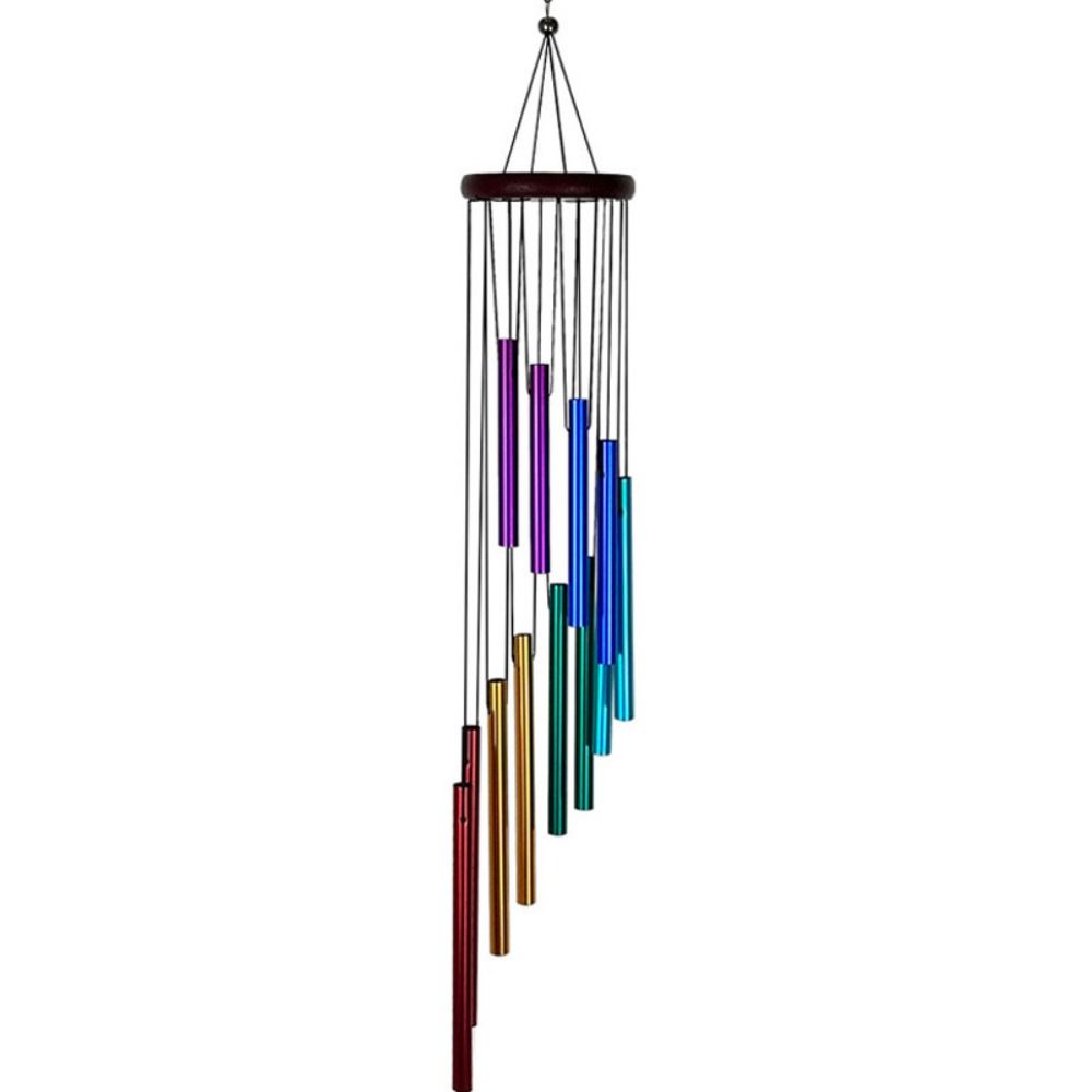 Aluminum Alloy Aluminum Tube Wind Chime 12 Tube With Hook Colorful Tubes Garden Ornaments Ornament Wall Hanging