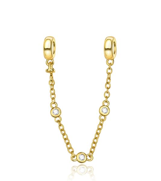 925 Silver Safety Chain Charm Bracelet Set Clover Lock Key Bear Peace Dove Fruit Decoration Beaded Fine Jewelry Gift