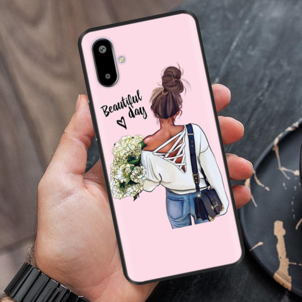 Case For Samsung Galaxy M06 Case 6.74" Cute Flower Cover Soft Silicon Matte Protective Fundas For Samsung F06 Bags Cartoon Shell