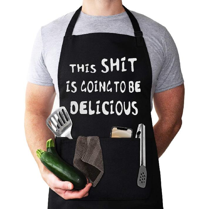 Aprons for Men, Mens Apron, Funny Aprons for Men, Husband Birthday Gift, Perfect for Kitchen Cooking, BBQ, Baking, Gifts for Husband, Father's Day