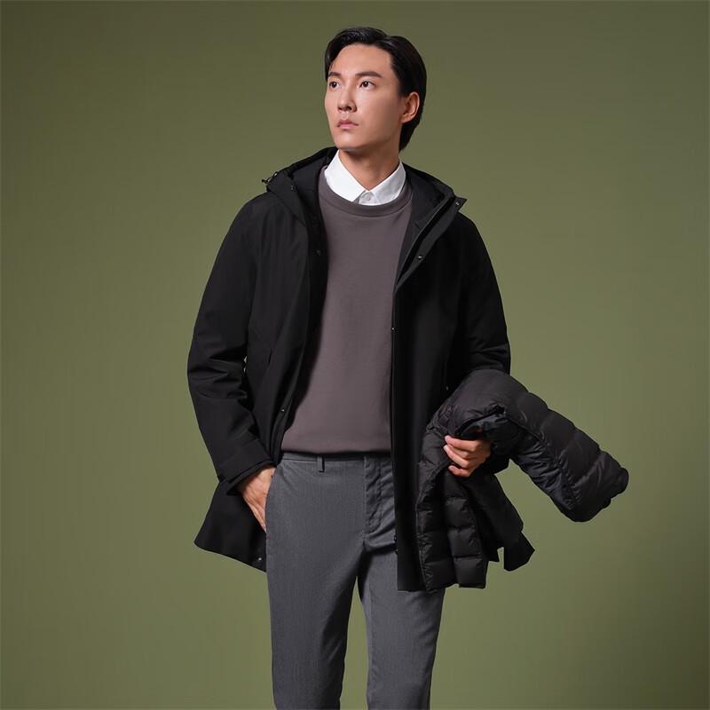 Tamboer Men's Detachable Hood Business Goose Down Jacket TA232579