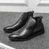 Fashion Fashion Men's British Style Slip-on Leather Boots Leather Chelsea Boots High Quality Handmade Business Casual Dress Ankle Shoes