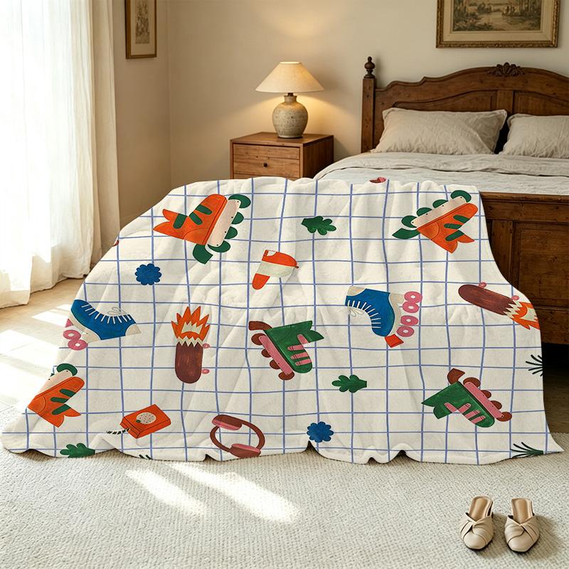 Plush Flannel Fleece Blanket Soft, Warm & Breathable, Perfect for Couch, Nap, Bedroom, Halloween & Christmas Use