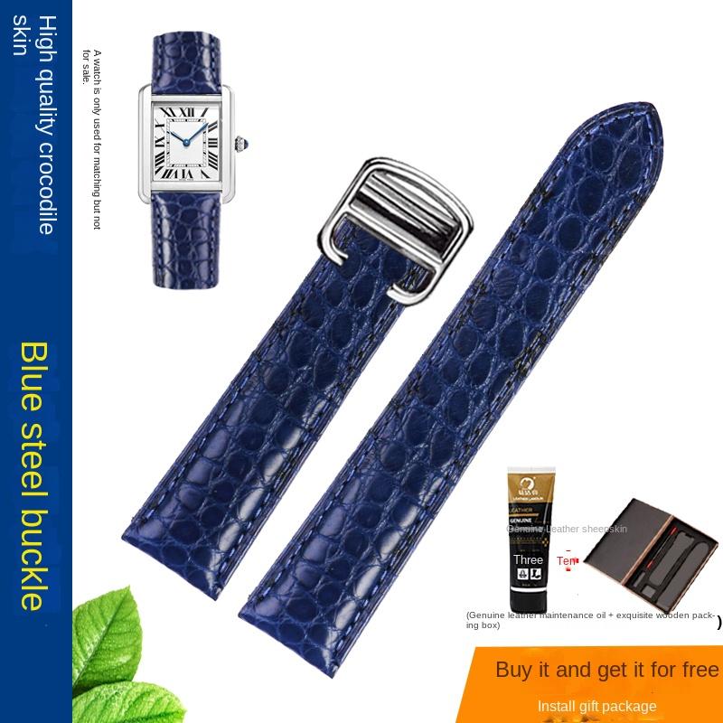 18 20 22 23 24 25 mm Vysoce kvalitní řemínek na hodinky z pravé krokodýlí kůže pro Cartier Tank London Solo kožený řemínek na hodinky pánský dámský