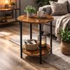 Round Nightstand Dark Brown Cabinet 45X45X62 And Handle