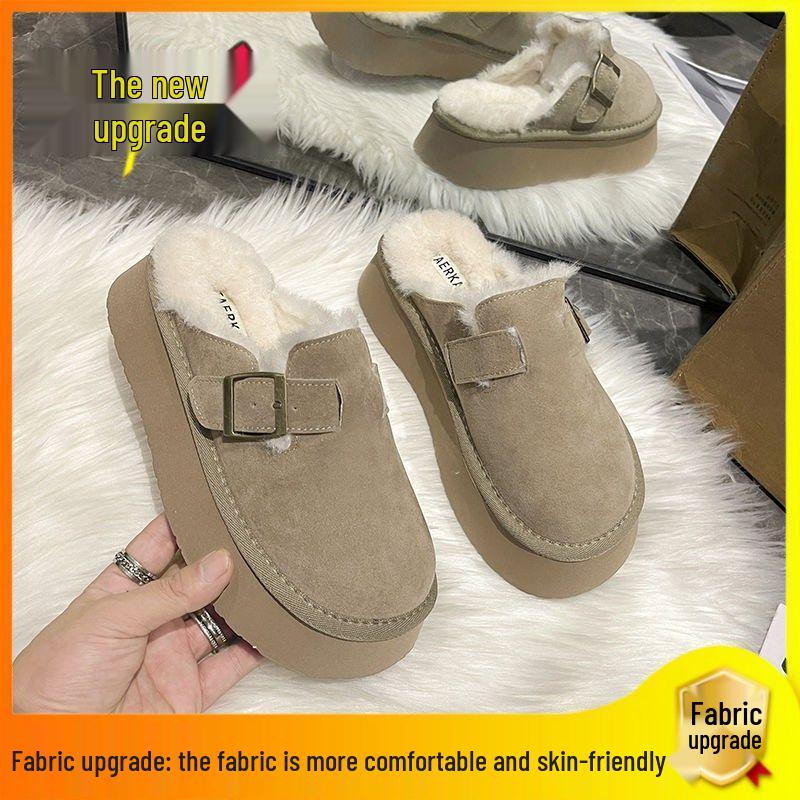 

2025 Women s Velvet Warm Birkenstock Clogs - Toe Cap, Thick Sole, Black/Brown 37